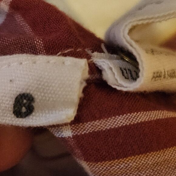 Ulla Johnson Caasi 100% Cotton Ruffled Plaid Blouse in Colorful Madras, Sz 6 - Picture 8 of 14